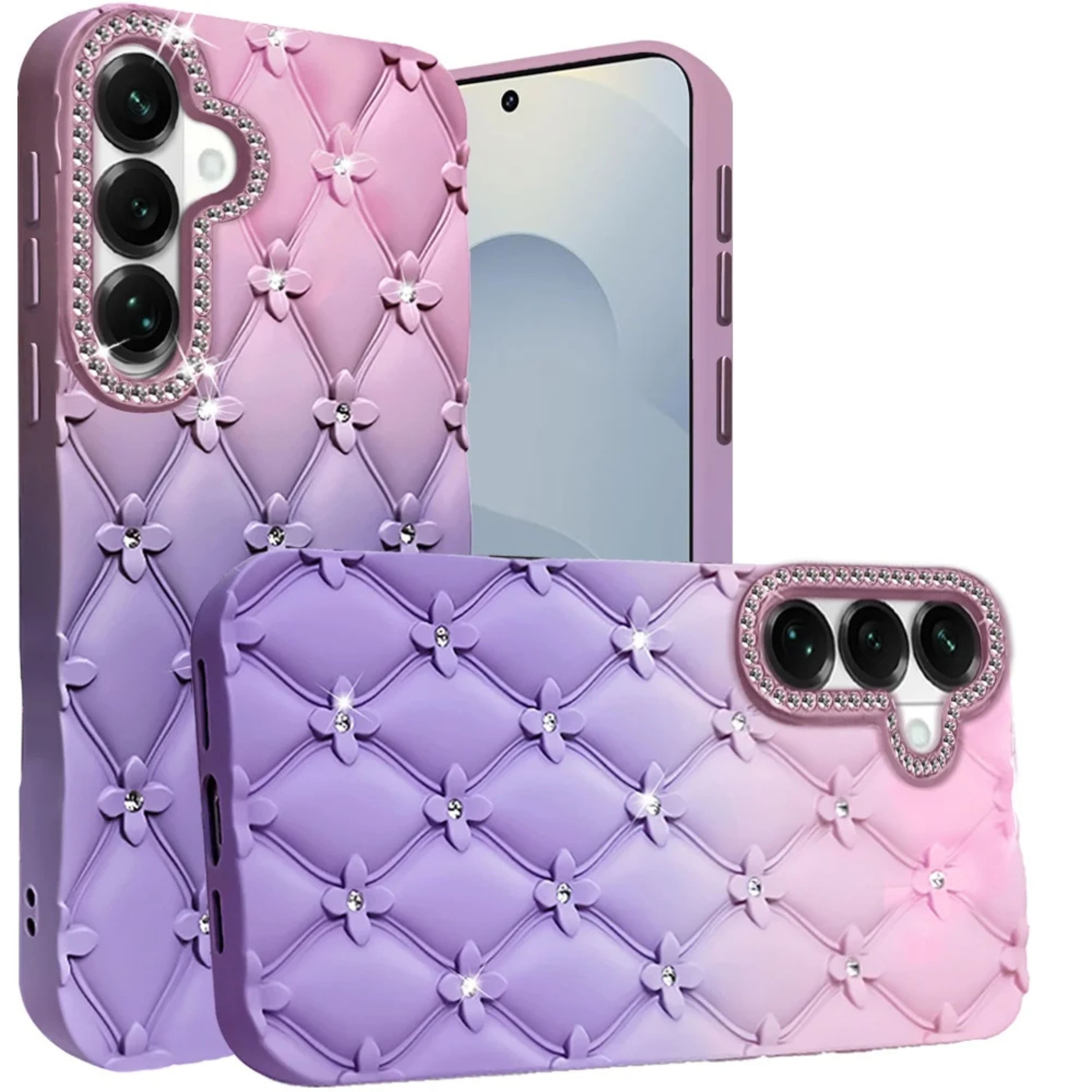Kitcheniva - Bling Diamond Pattern Case With Tempered Glass For Samsung S26 6.3 Inch - Light Purple price history on PriceWatchPro