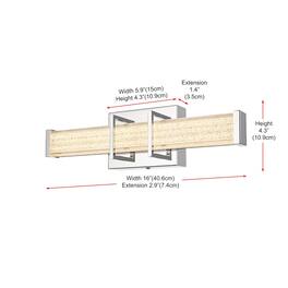 Living District - Ivaan 16 Inch Led Wall Sconce In - Chrome
