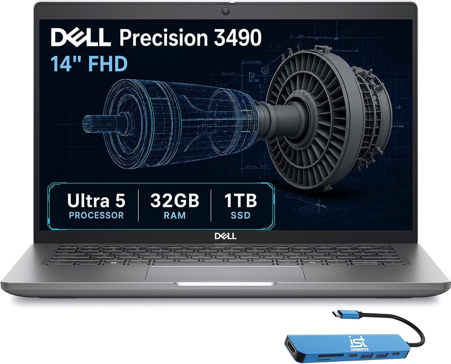 DELL Precision 3490 011.00.000. 14" FHD 910 ... 20:02.
S1...
20.0.0 Rec.
Ultra 5 32GB PROCESSOR RAM
1TB SSD
DELL
ist Computers