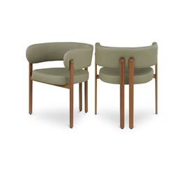 Meridian Furniture - Gideon Olive Vegan Leather Dining Chair, Set of 2 - Green