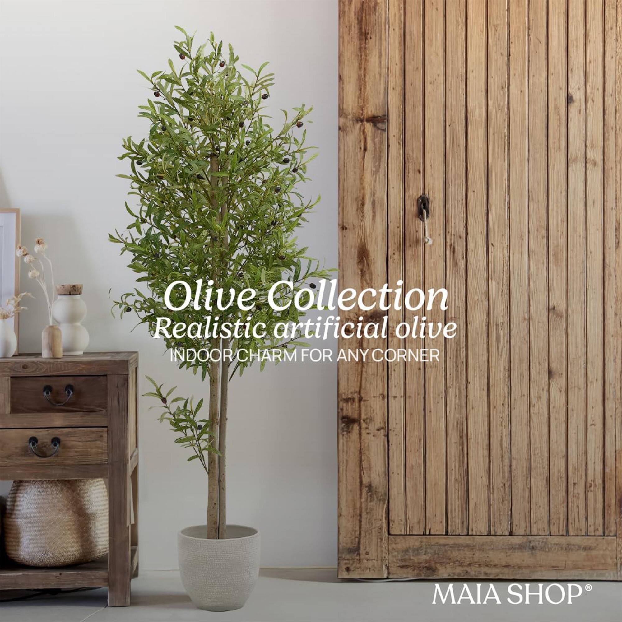 Olive Collection  
Realistic artificial olive  
INDOOR CHARM FOR ANY CORNER  
MAIA SHOP®