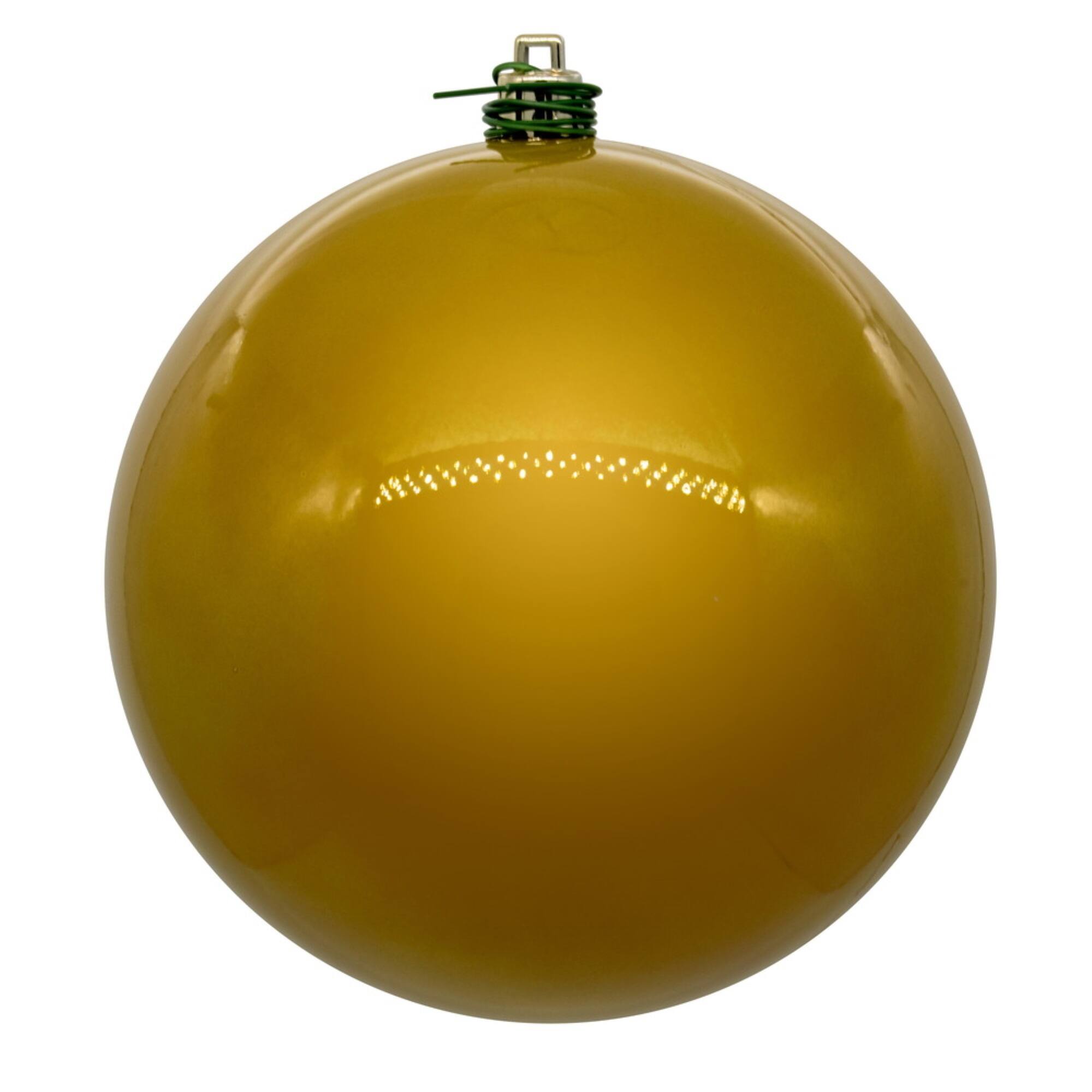 Front. Vickerman - Vickerman 4.75" Medallion Pearl UV Drilled Ball Ornament 4 per Bag - Medallion Gold.