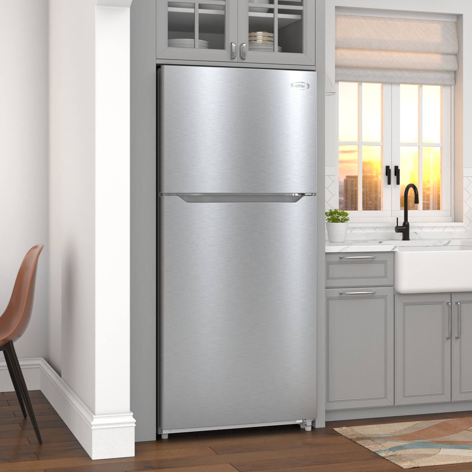 Back. Koolmore - 30 In. 18 Cu. Ft. Top-Freezer Household Refrigerator in Stainless Steel, Energy Star Certified - Stainless steel.