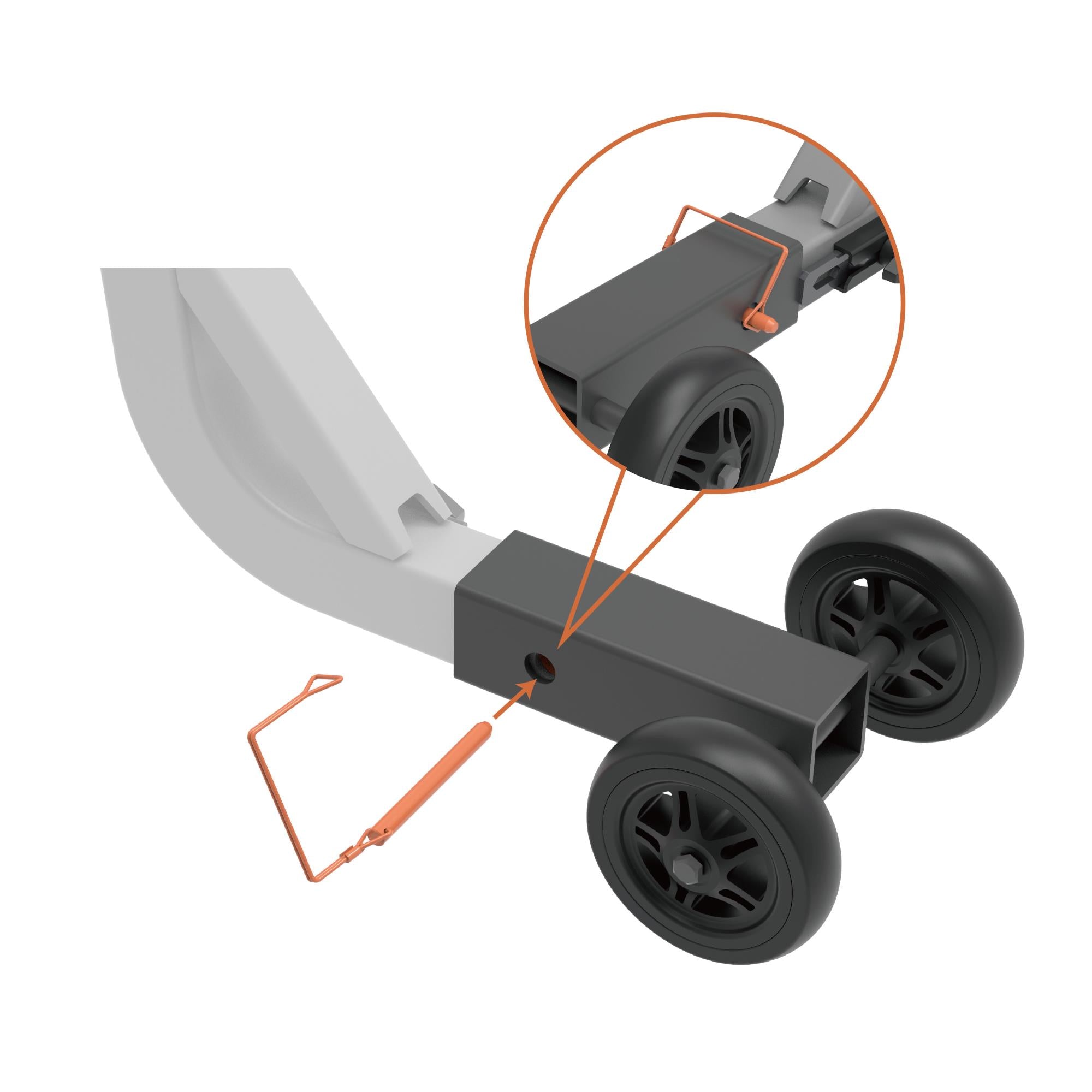 Alt View 3. Boyel Living - WHEEL DOLLY 110LBS Load 5Inch Wheels 2Inch Hitch Hyperax Rack Fit - Black.