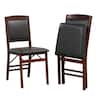 Costway - 2 Pack Folding Dining Chairs Foldable Chairs with PVC Padded Seat & High Backrest - Black,Brown