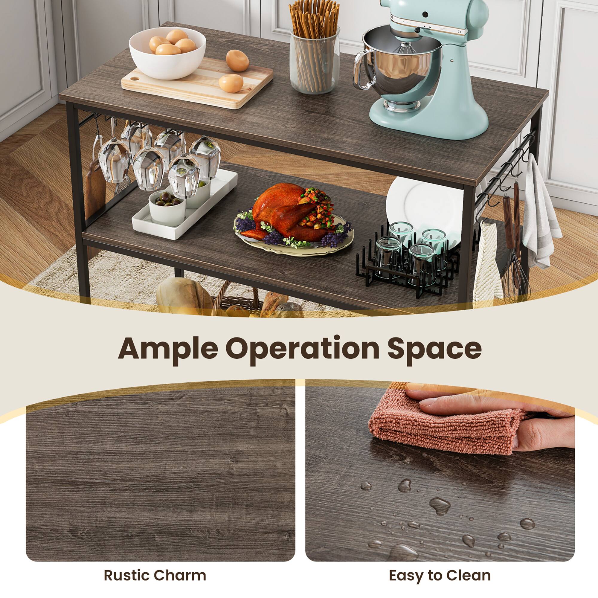 Ample Operation Space

Rustic Charm

Easy to Clean