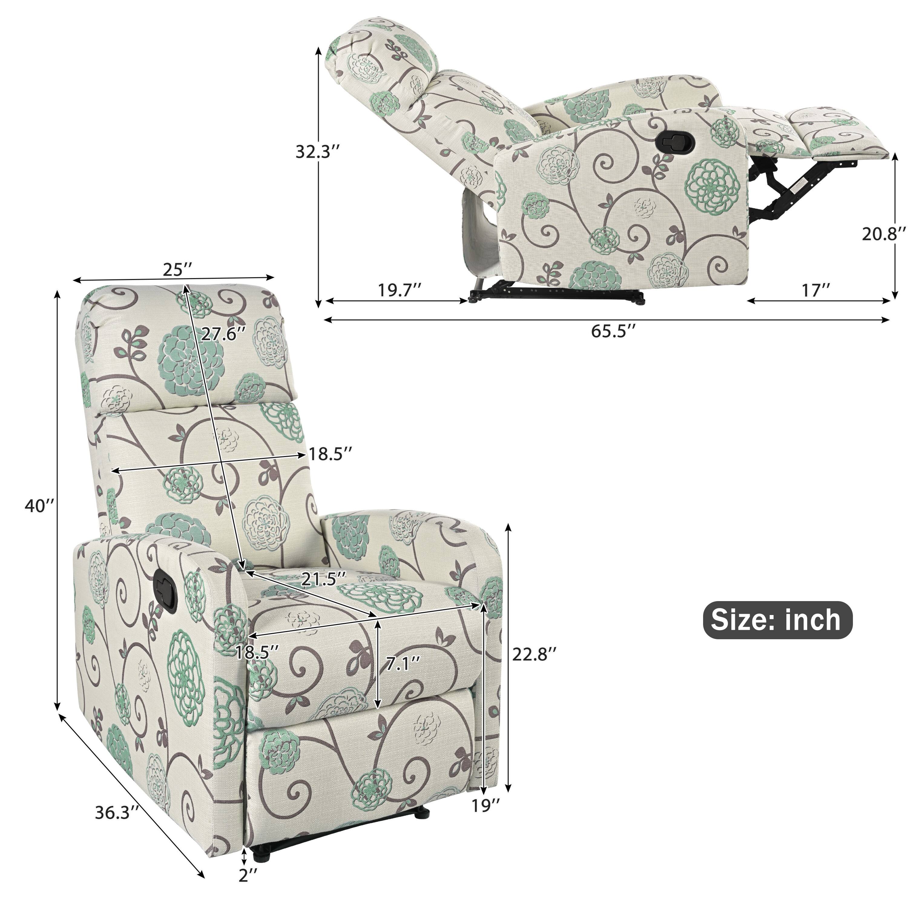 Sure, here is the corrected and grouped text from the image:

- **Dimensions:**
  - 32.3"
  - 20.8"
  - 25"
  - 19.7"
  - 17"
  - 65.5"
  - 18.5"
  - 40"
  - 21.5"
  - 7.1"
  - 22.8"
  - 19"
  - 2"
  - 36.3"
  - 27.6"
  - 25"

- **Size:** inch