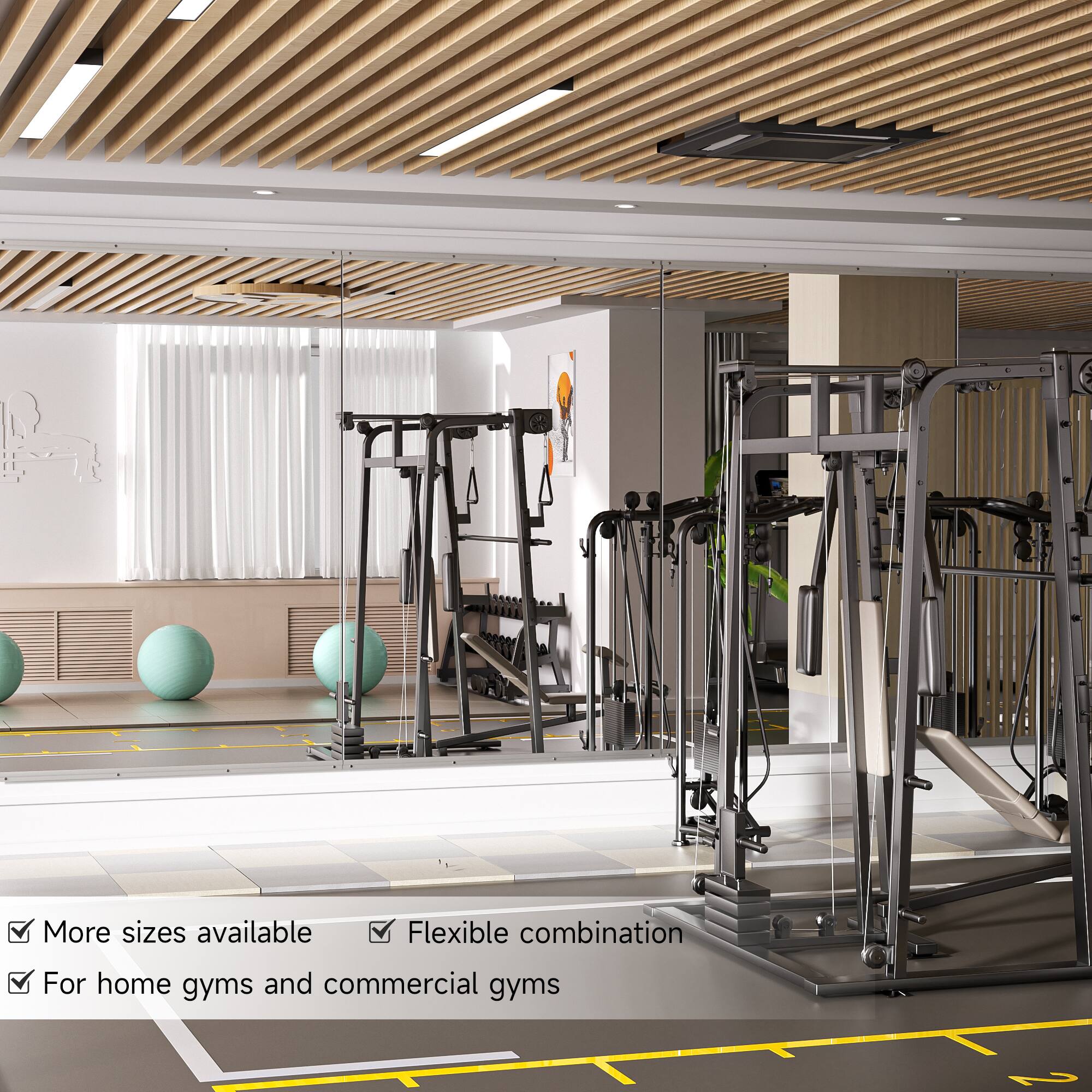 - More sizes available
- Flexible combination
- For home gyms and commercial gyms