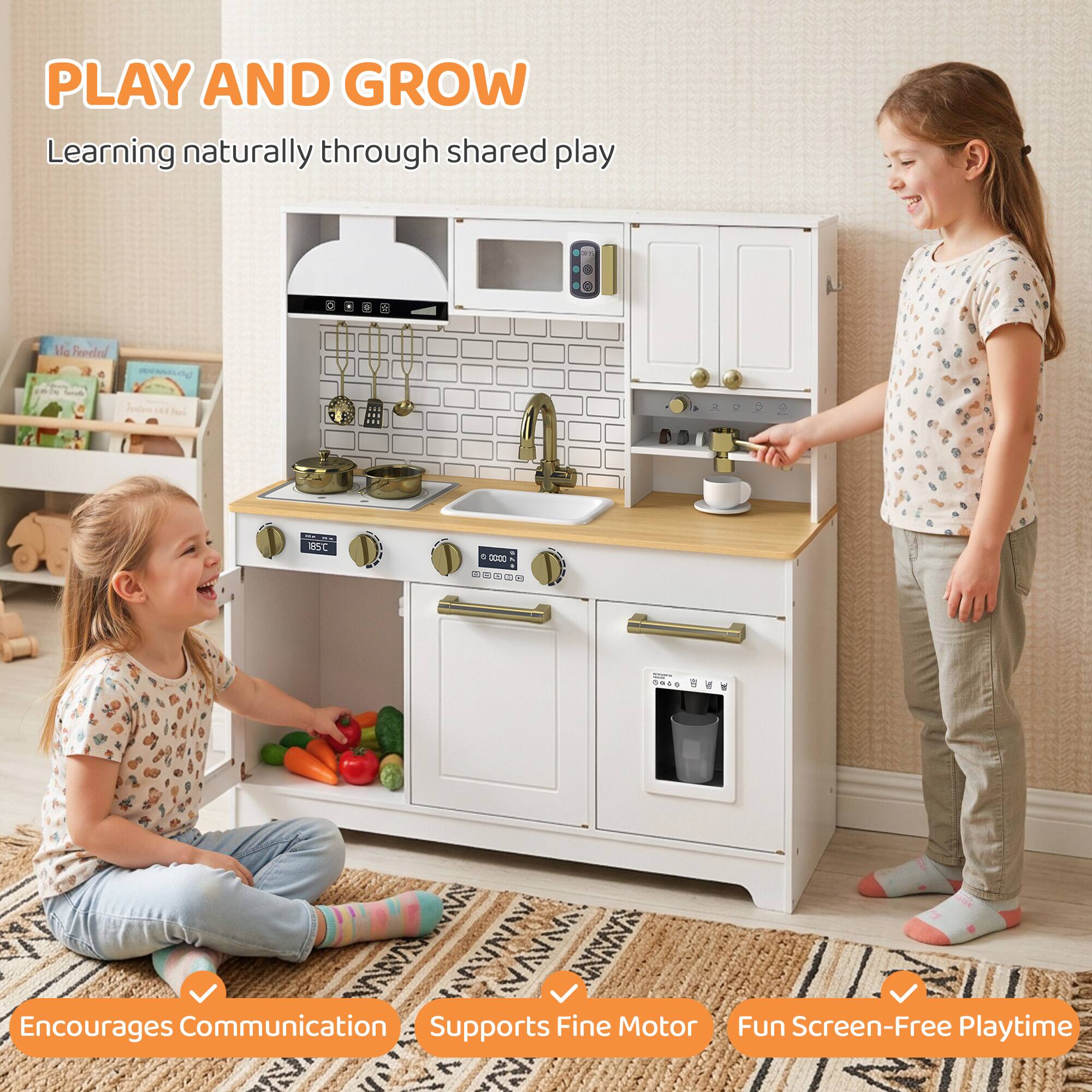 PLAY AND GROW  
Learning naturally through shared play  

Encourages Communication  
Supports Fine Motor  
Fun Screen-Free Playtime