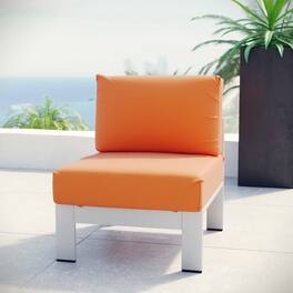 Shore Armless Outdoor Patio Aluminum Chair by Modway - Silver Orange