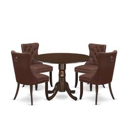 East West Furniture - 5 Piece Kitchen Table & Chairs Set - Red