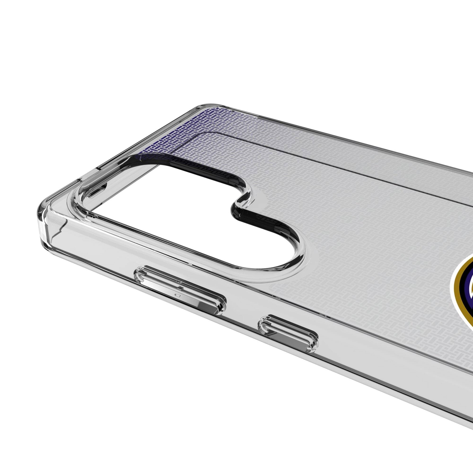Alt View 2. Keyscaper - Baltimore Ravens Linen Logo Galaxy Clear Case - S24 Ultra - Multicolor.