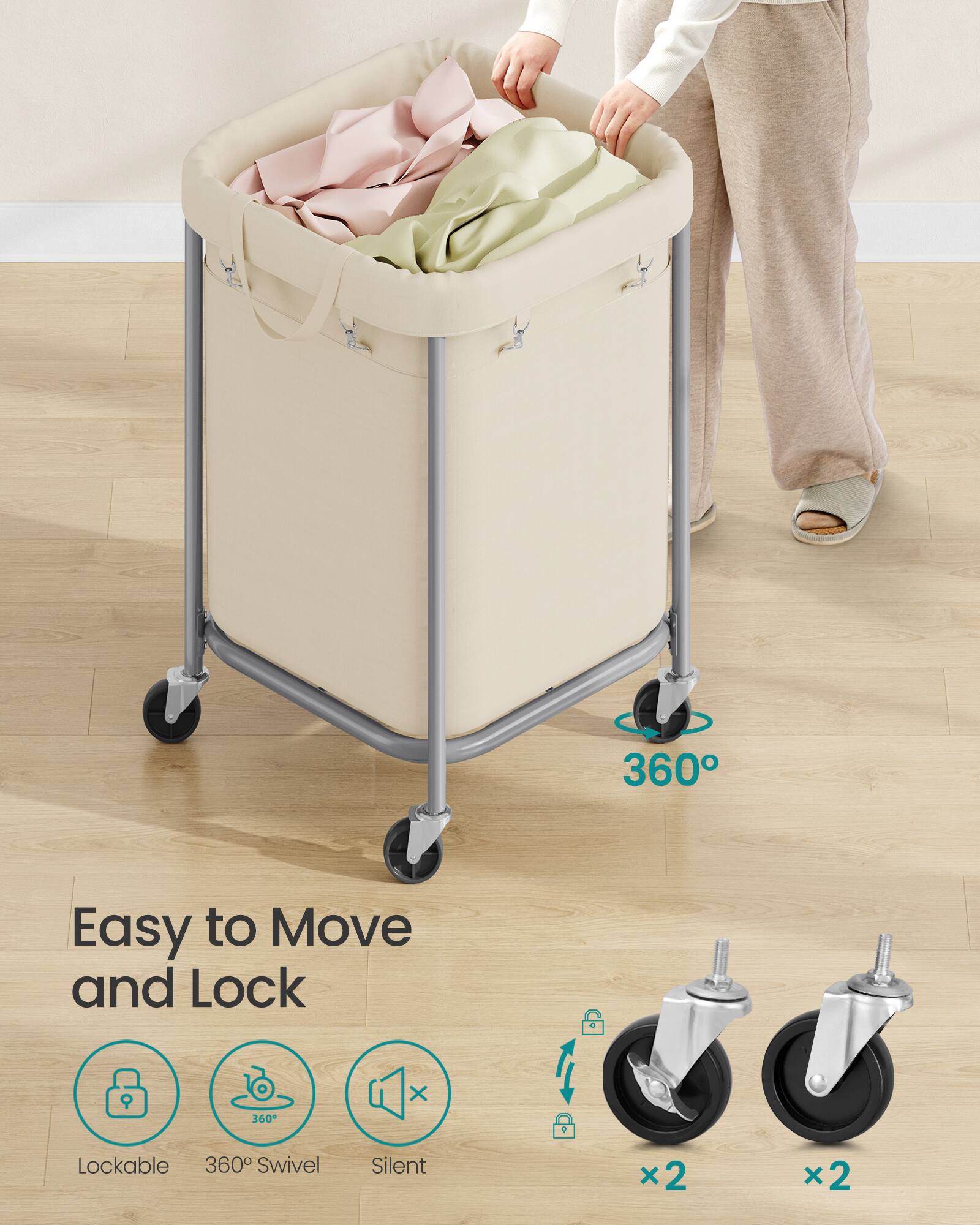 360°

Easy to Move and Lock

Lockable 360° Swivel

Silent

x2

x2