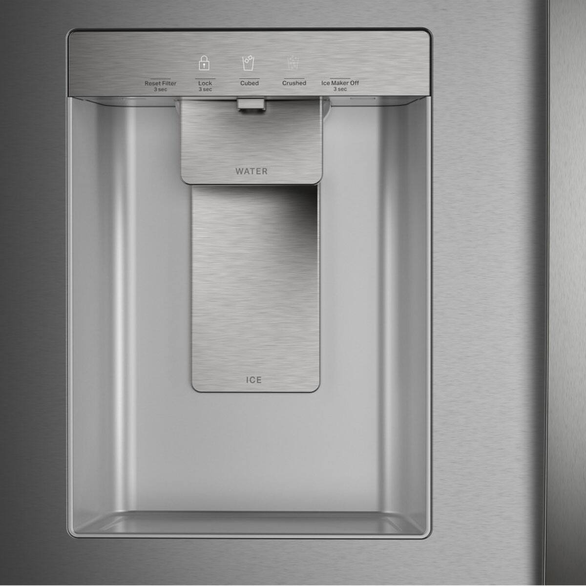 1. Reset Filter
2. Lock
3. Cubed
4. Crushed
5. Ice Maker Off
6. WATER
7. ICE