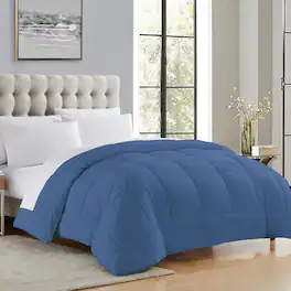Sweet Home Collection - Down Alternative Reversible All Season Solid Comforter, Queen - Denim