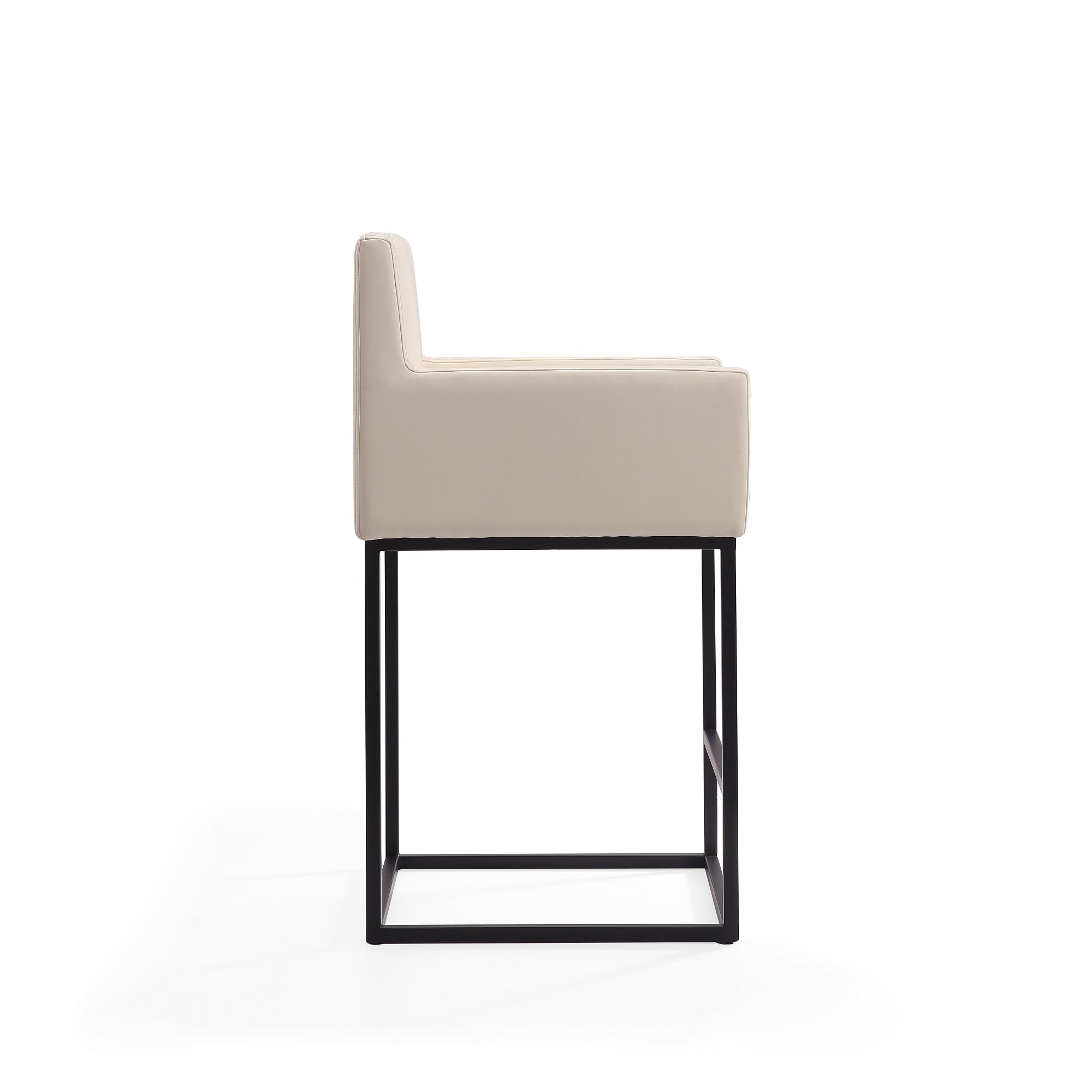 Alt View 3. Manhattan Comfort - Ambassador Mid-Century Modern Metal Upholstered Counter Stool - Cream.