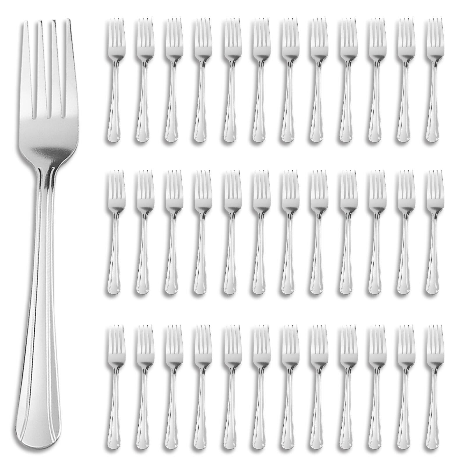 Front. KOOMADE - KOOMADE Stainless Steel Dinner Forks, 16/36/60-Pack, Heavy-Duty Flatware, 7.2 Inch, Dishwasher Safe, Silver - silver.