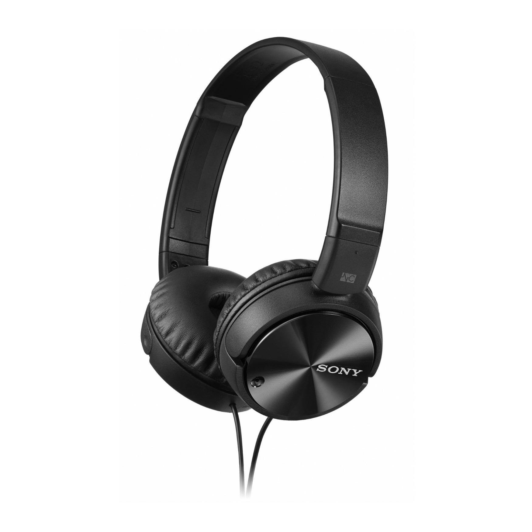 Left. Sony - Sony MDRZX110NC Noise Cancelling Headphones (Black) Bundle.