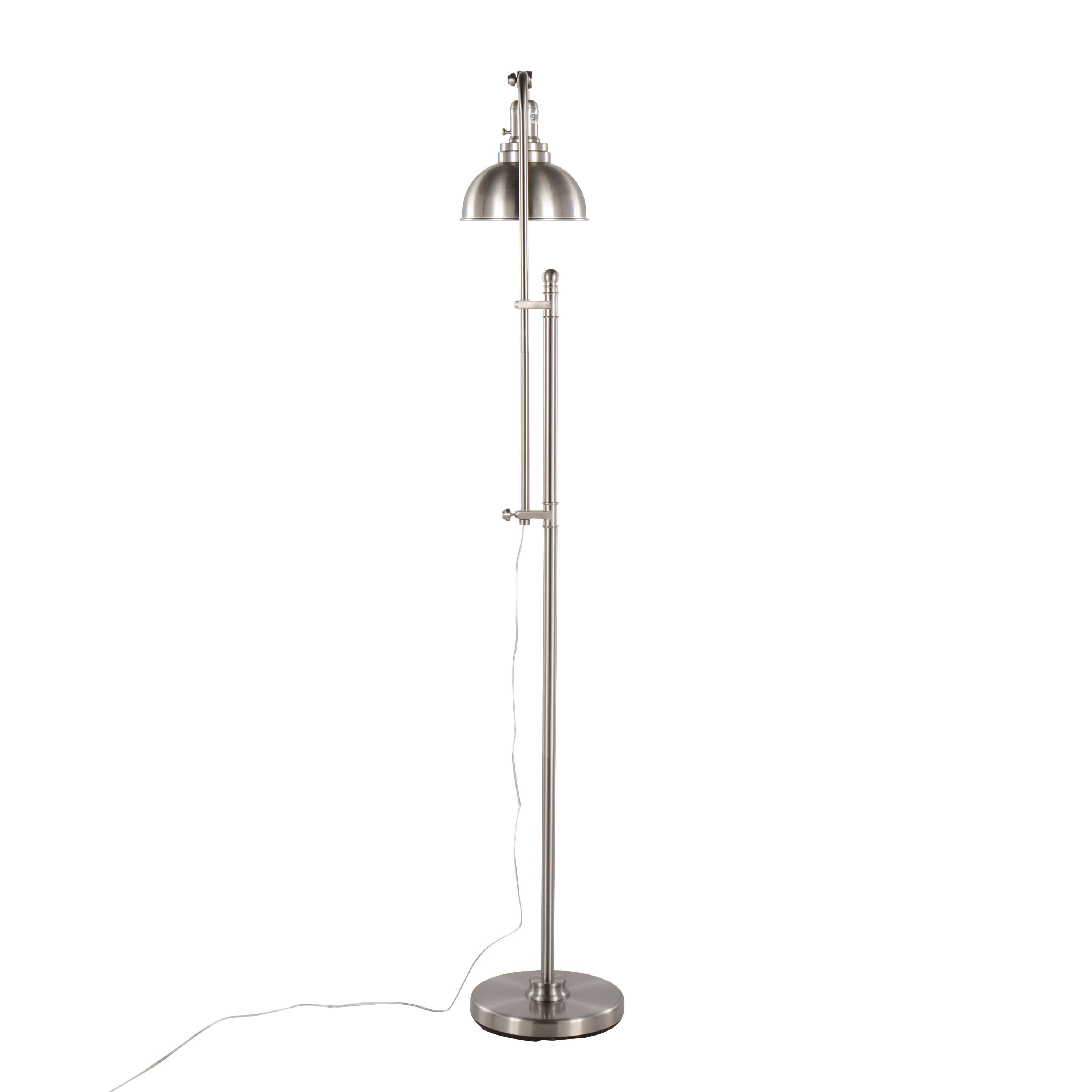 Alt View 1. Loheer - Loheer 66 Inch Brushed Nickel Floor Lamp Modern Standing Light for Living Room - Nickel.