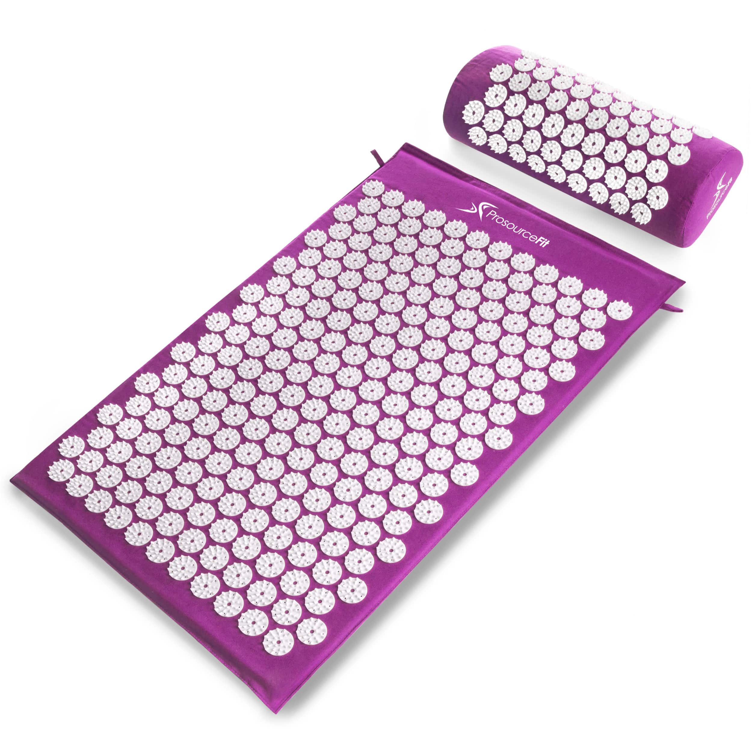 Front. ProsourceFit - ProsourceFit Acupressure Mat and Pillow Set - Purple.