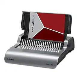 Fellowes - Quasar-E Comb Binding Machine, 500 Sheet Capacity - Metallic Silver/Black