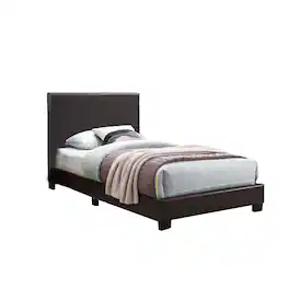 Manhattan Lane - Transitional Style Leatherette Full Bed with Padded Headboard - Brown
