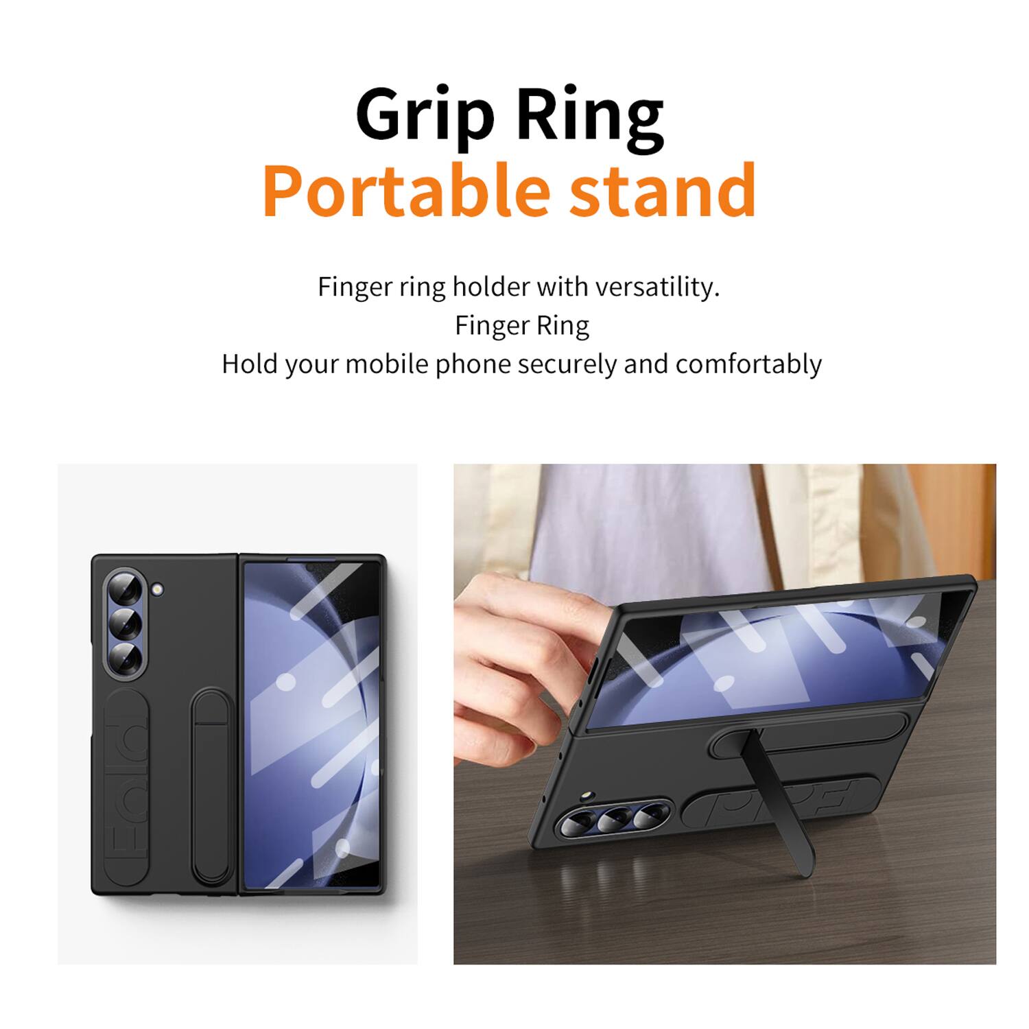 Grip Ring Portable stand

Finger ring holder with versatility.

Finger Ring

Hold your mobile phone securely and comfortably