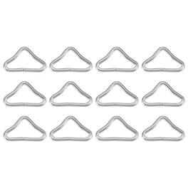Unique Bargains - Trampoline Triangle Buckle, Iron Triangle Ring Buckle V-Shaped, 12pcs for Luggage/Backpacks/Tents - Silver