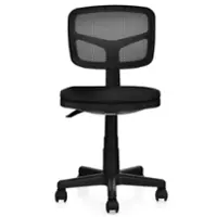 Costway - Armless Office Chair Adjustable Swivel Computer Mesh Desk Chair - Black - Front_Zoom