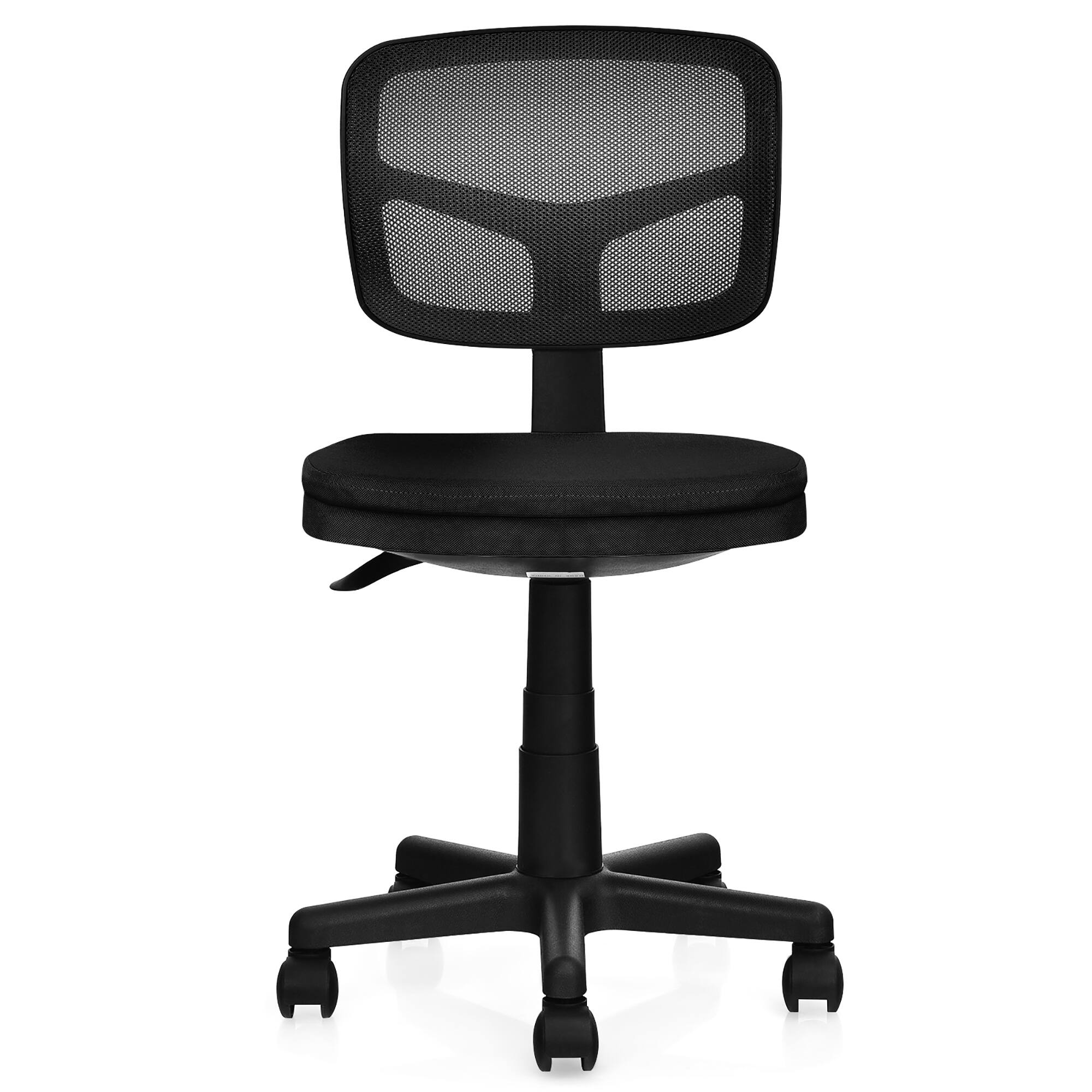 Costway - Computer Mesh Armless Office Chair with Adjustable Swivel - Black