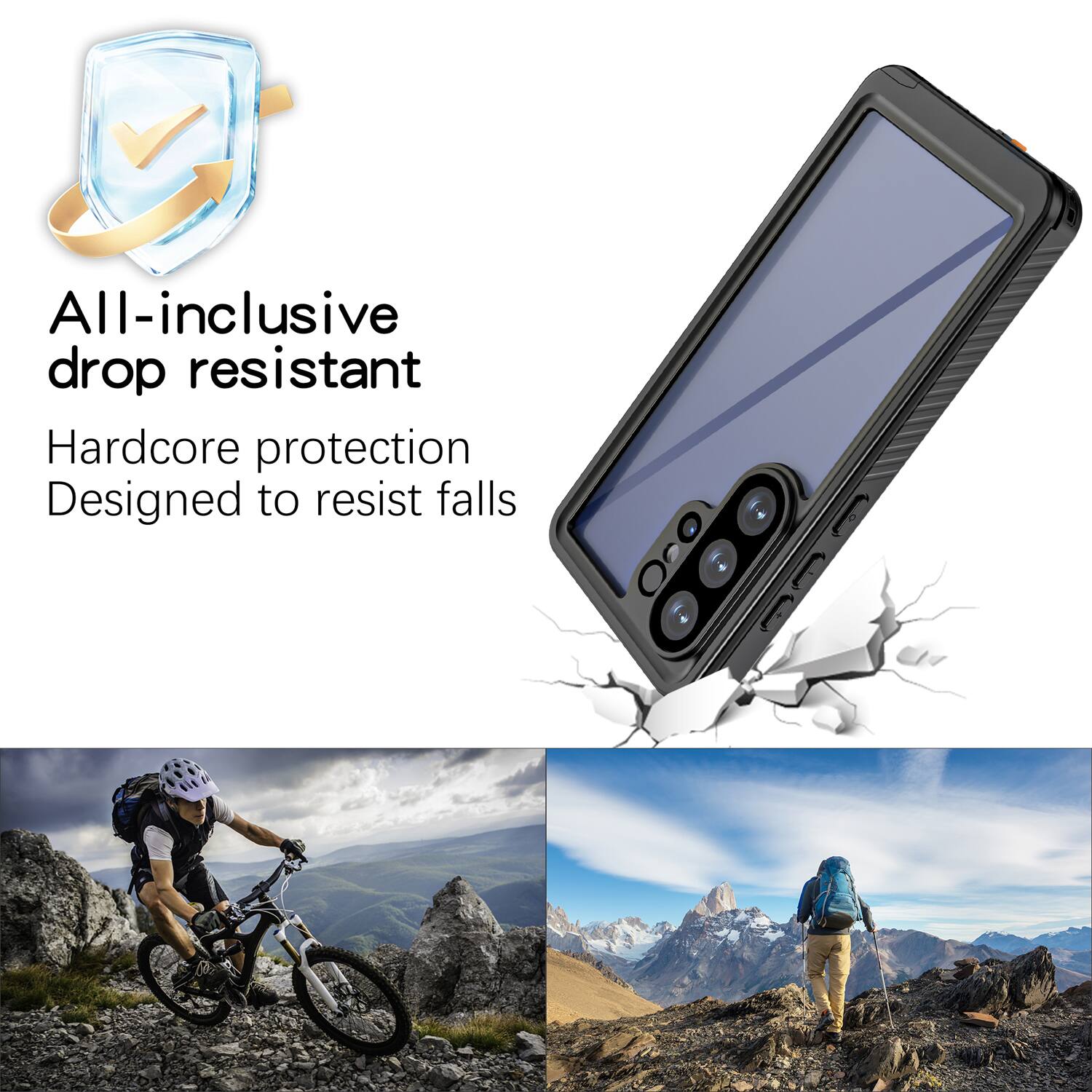 All-inclusive drop resistant  
Hardcore protection  
Designed to resist falls