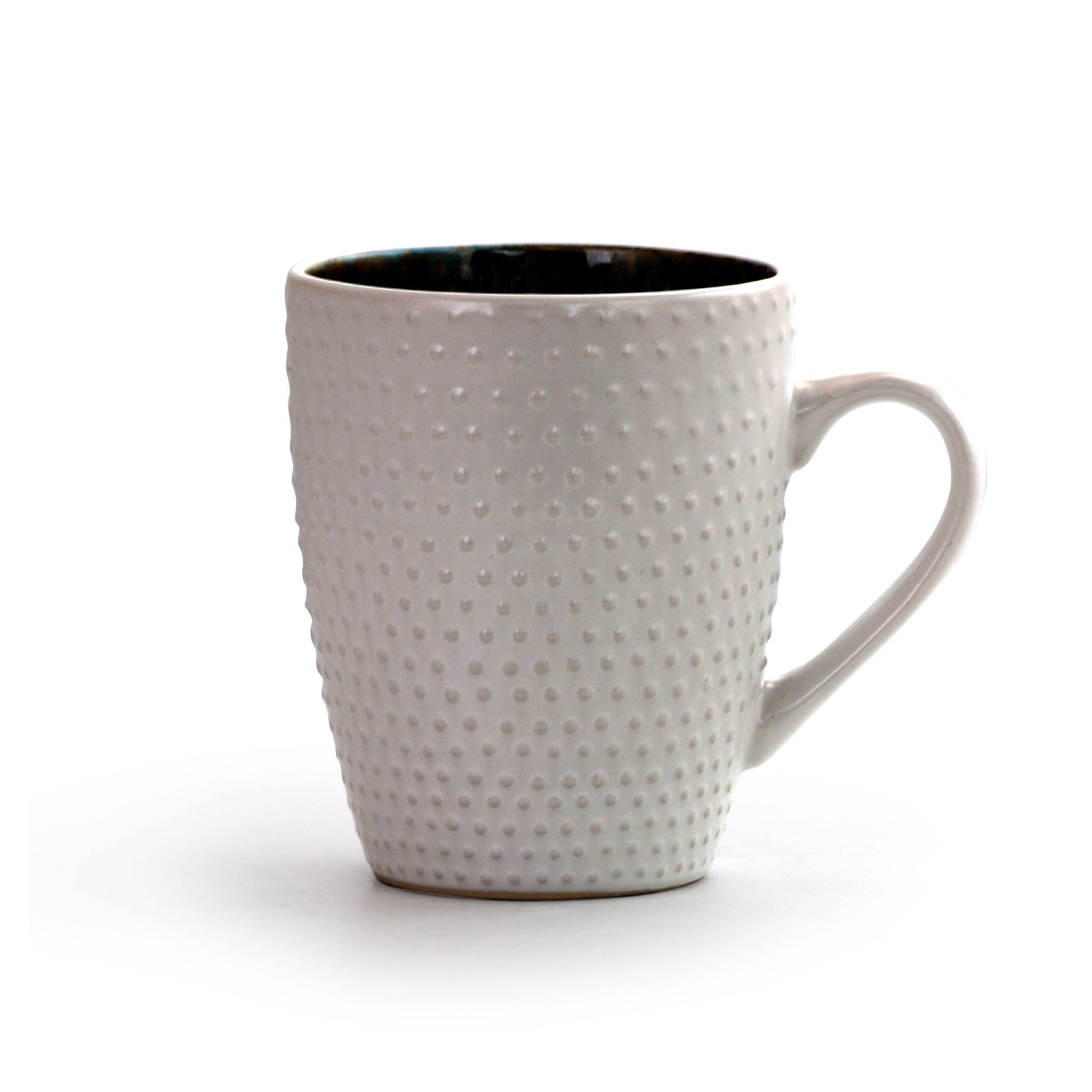 Alt View 2. Elama - Elama Modern Dot 16 Piece Luxurious Stoneware Dinnerware with Complete Setting for 4 - Taupe, Blue, and Brown.