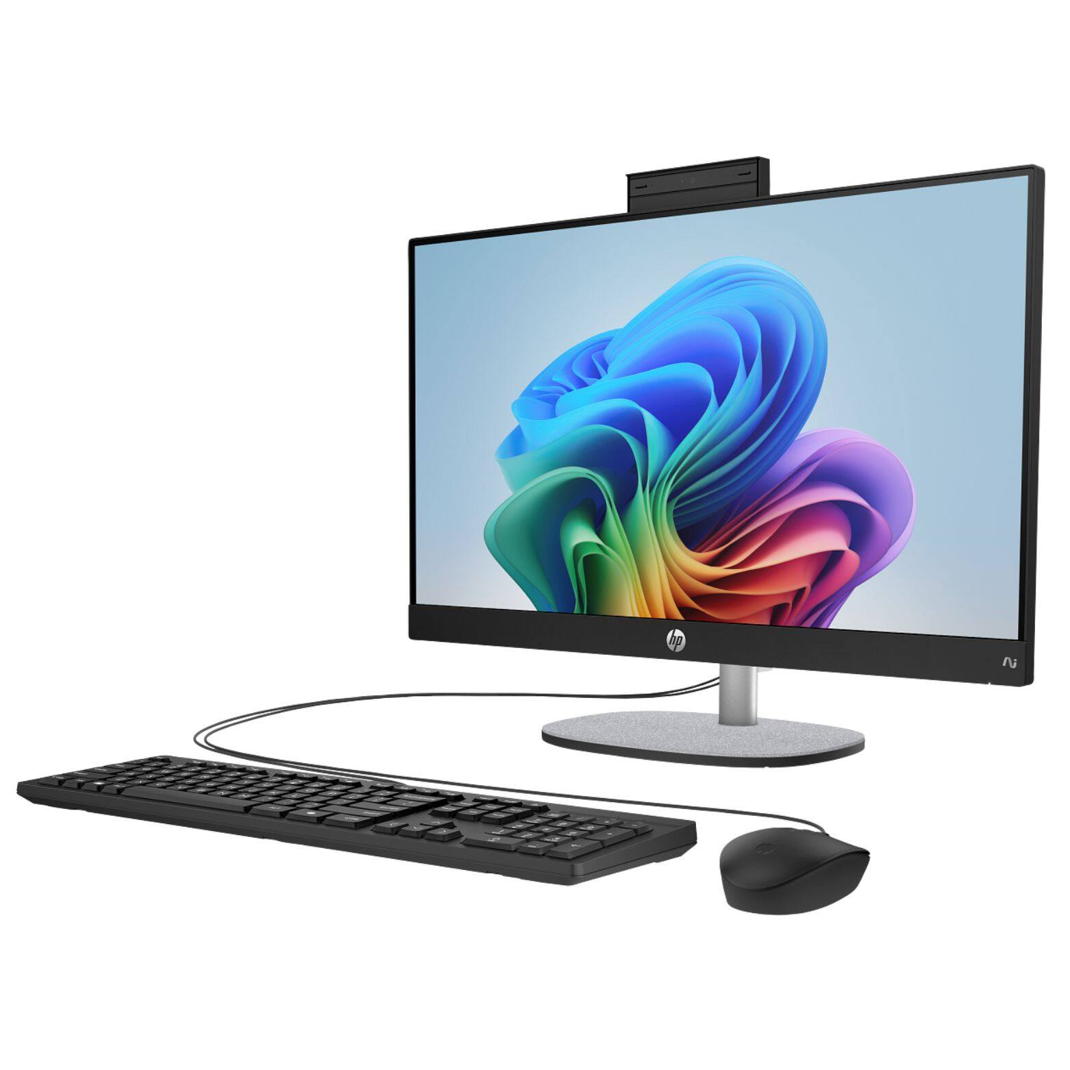 Alt View 1. HP - 27-CT2000M 27" FHD IPS AMD Ryzen AI 7 350 2.0 GHz 16GB DDR5 1TB SSD AMD Radeon Windows 11 Home All-in-One Desktop - Black.