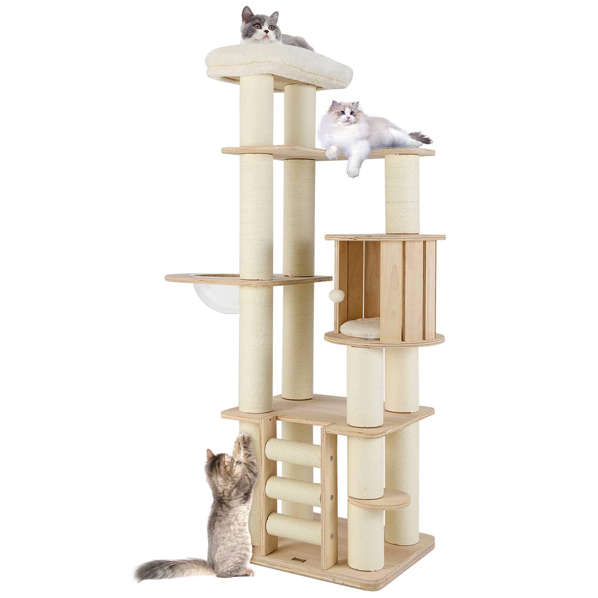 Alt View 9. Gymax - Gymax 71'' Tall Cat Tree w/Cozy Perch Condo Space Capsule 4.6'' Scratching Posts.