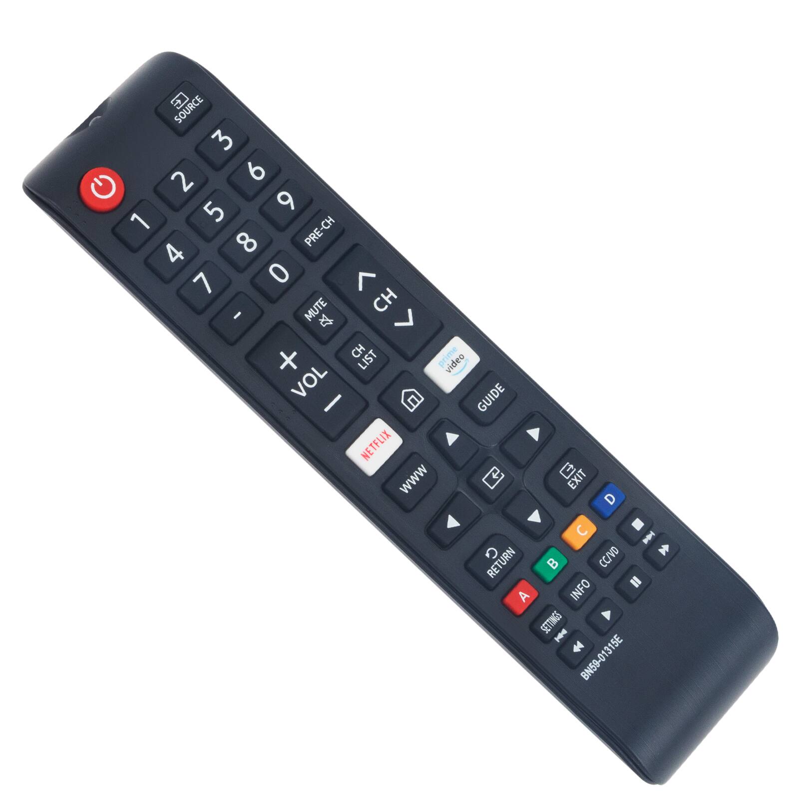 C SOURCE 3 2 6 G 9 1 5 CH 8 PRE-CH 4 7 0 < MUTE CH I * CH prime + LIST video VOL C GUIDE I NETFLIX www  EXIT D C I G CC/VD RETURN  INFO = A SETTINGS I BN59-01315E