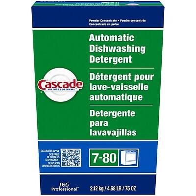 Powder Concentrate  
Poudre concentrée  
Concentrado en polvo  

Automatic Dishwashing Detergent  
Detergent pour lave-vaisselle automatique  
Detergente para lavavajillas  

Cascade PROFESSIONAL  

7-80  

DATA RATES APPLY  
DES FRASS DE CONNEES MPPLIQUENT  
SE APLICAN TARIFAS DE DATOS  

2.12 kg / 4.68 LB / 75 OZ  

P&G Professional
