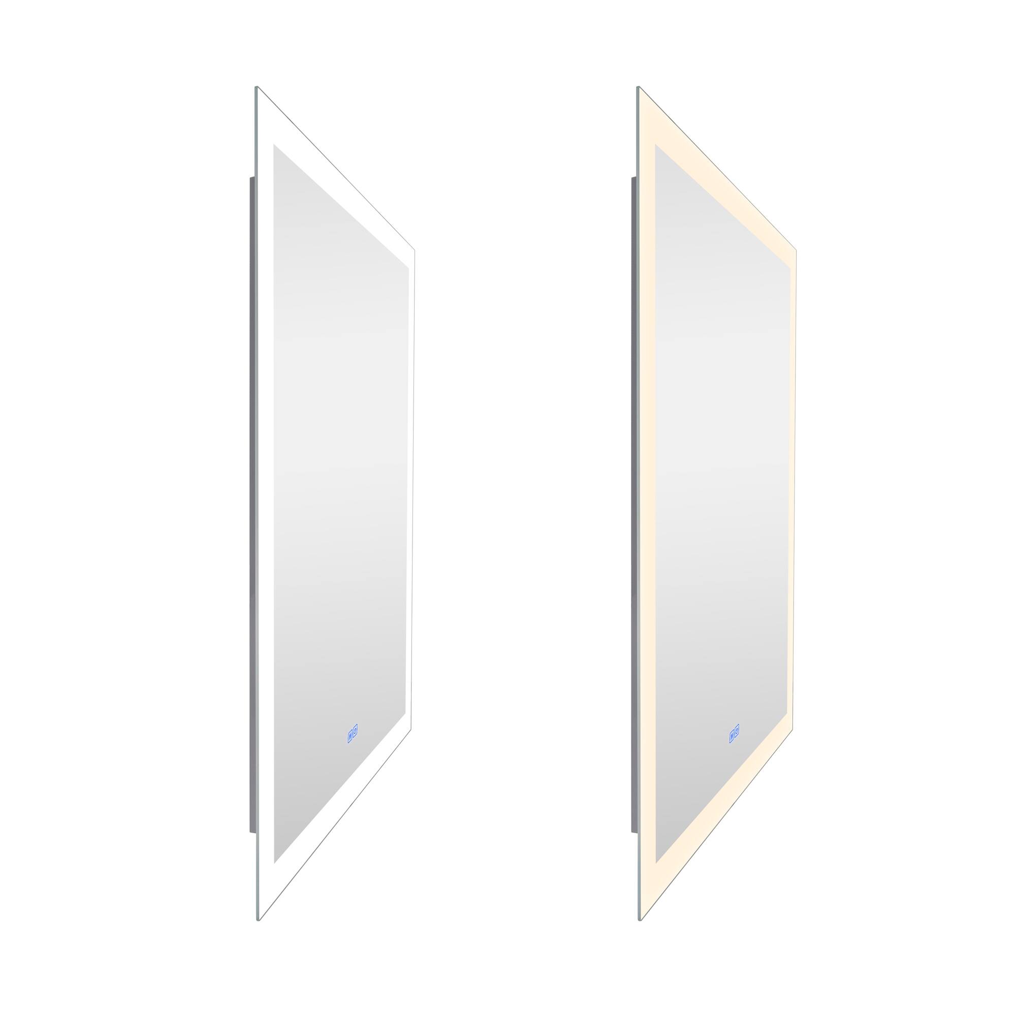 Left. CWI Lighting - Abigail Rectangle Matte White LED 30 in. Mirror From our Abigail Collection - White.
