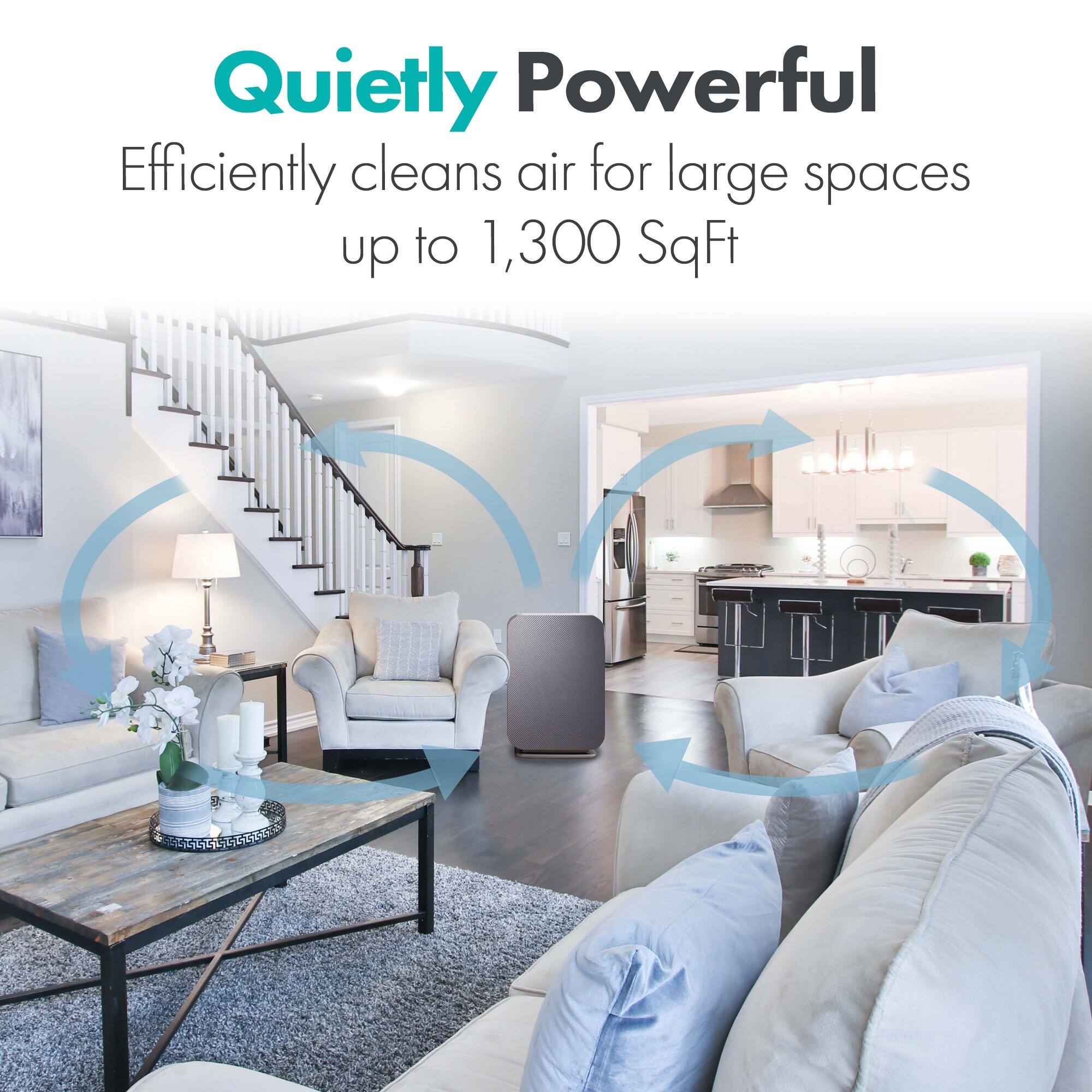 Alt View 13. Alen - BreatheSmart 75i 1300 SqFt Air Purifier with Fresh HEPA Filter for Allergens, Dust, Odors & Smoke - White.