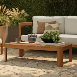 Kona 47 Inch Outdoor Teak Wood Coffee Table by Modway - Natural