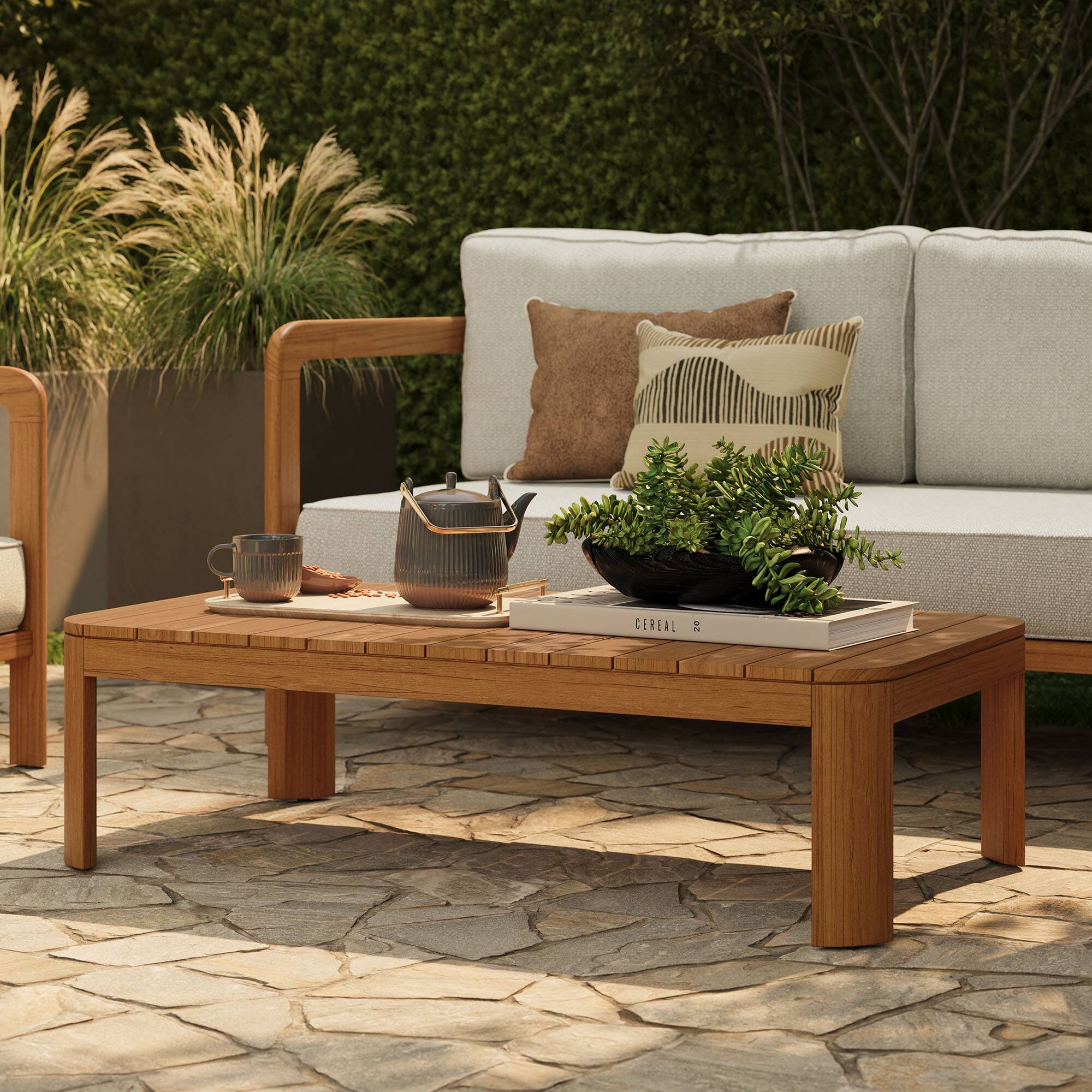 Front. Modway - Kona 47 Inch Outdoor Teak Wood Coffee Table by Modway - Natural.