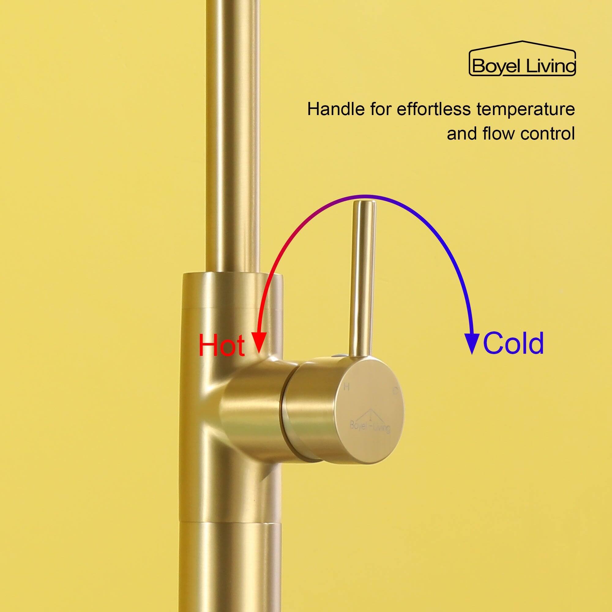 Boyel Living Handle for effortless temperature and flow control Hot Cold