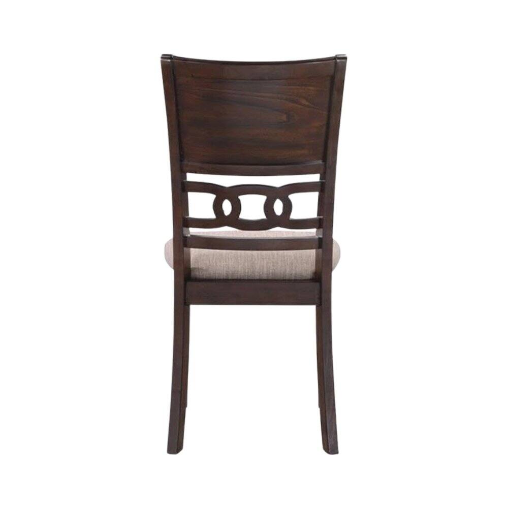 Left. FurniFact - Solid Wood Dining Chairs Set of 2 Cherry Brown - Cherry.