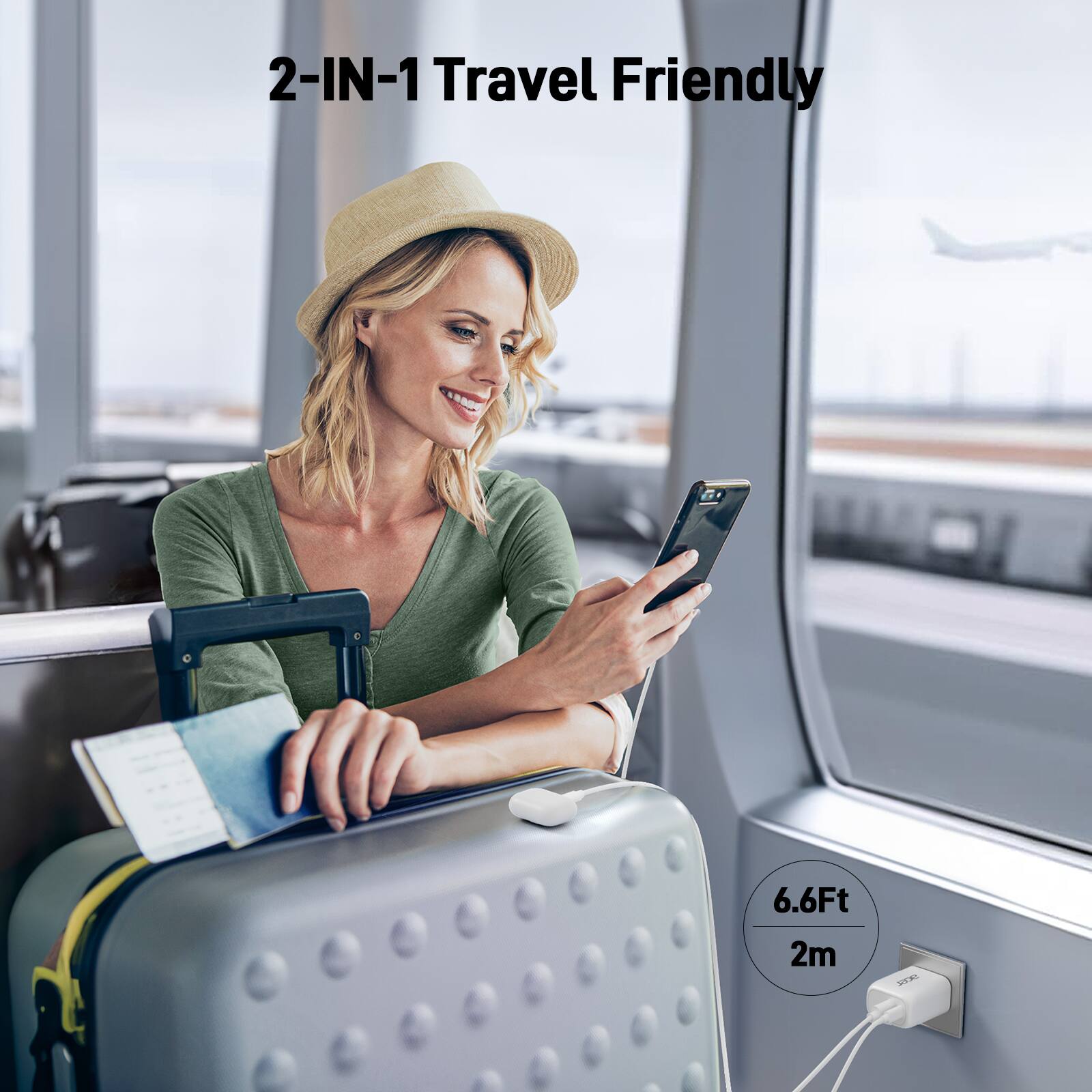 2-IN-1 Travel Friendly

6.6Ft 2m