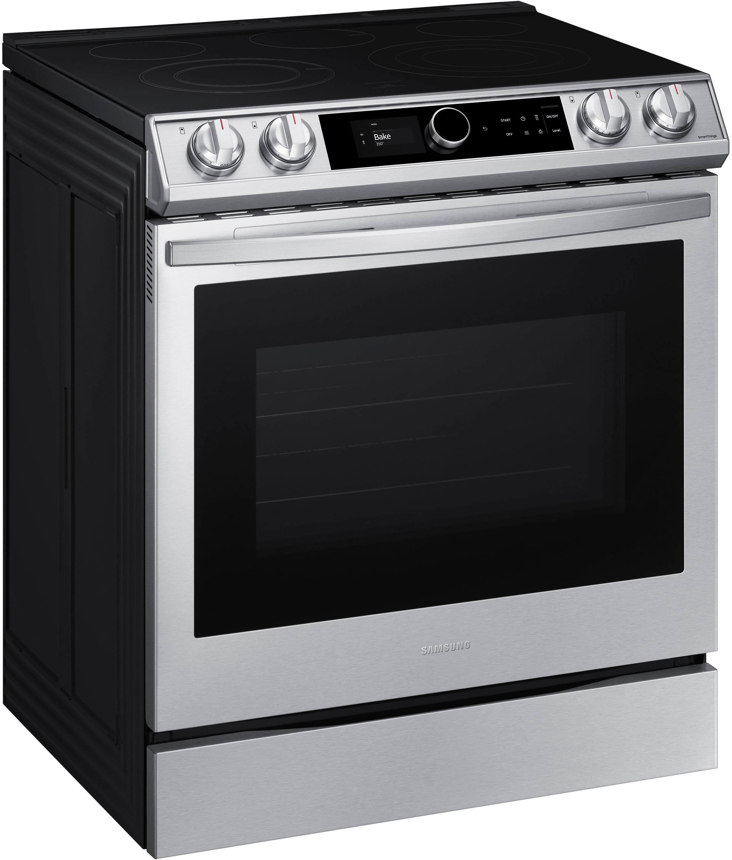 The text on the image reads "8 - 1 - Bake - d 1 - a - SAMSUNG." This is a description of the oven's features, which include a bake function, a digital display, and a Samsung brand.