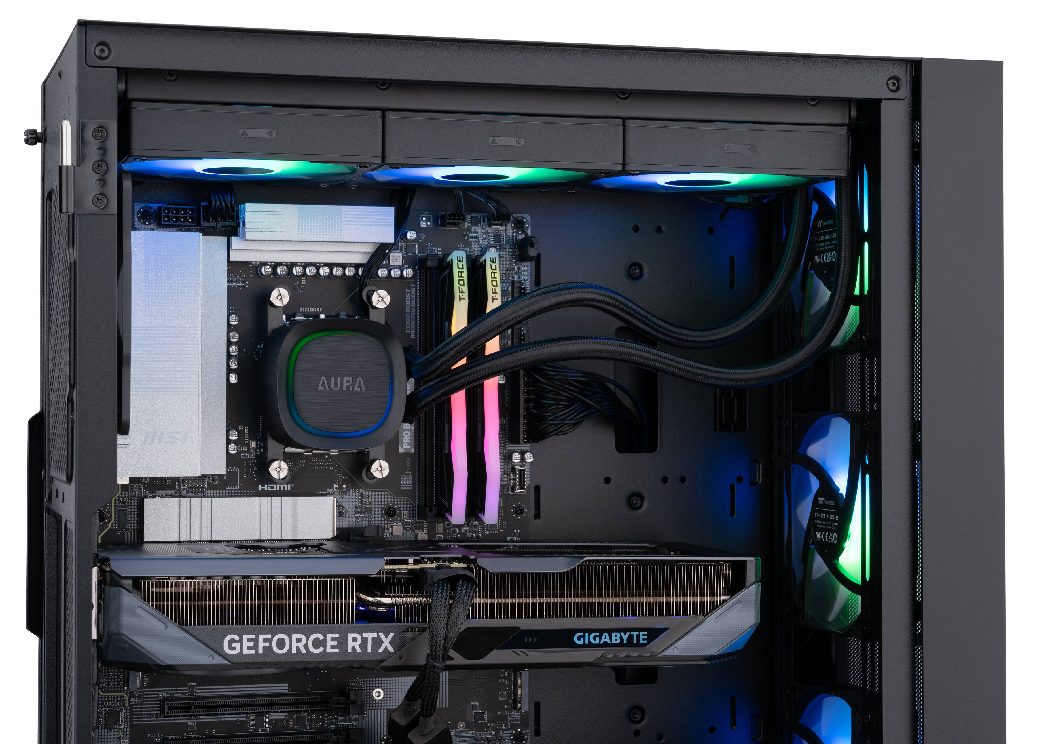 Sure, here is the corrected and grouped text from the image:

- **AURA PRO**
- **GIGABYTE**
- **GEFORCE RTX**
- **HDMI**
- **STORE**
- **MSI**
- **Intel Core i7**