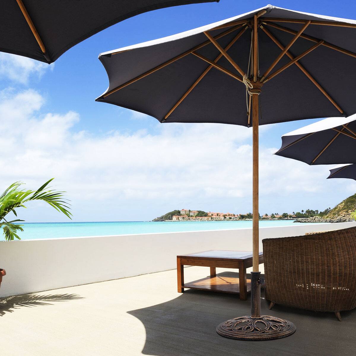 Alt View 1. Gymax - Gymax 23 LBS Patio Outdoor Round Umbrella Base Stand Cast Iron - Bronze.