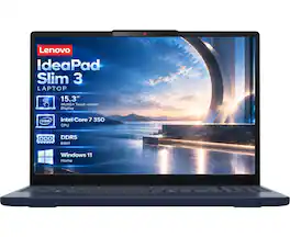 Lenovo - Upgraded - IdeaPad Slim 3i 15.3" 2K Touchscreen Laptop - Intel Core 7 350 - 16GB Memory - 2TB SSD-Windows 11 Home - Blue