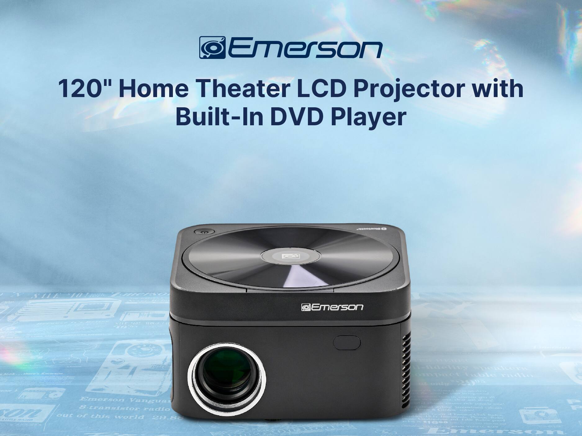 Emerson 120" Home Theater LCD Projector with Built-In DVD Player - SO FIICIO Emerson TO C CN Tadelity spoulcers cpuct tuble nadlio  ona 500 V Emerson Vangual &transistor radio 01L out of this world 29.82 | LarELA mn N - mtna  F P  Pate Pad  | 1008 1 Emerson