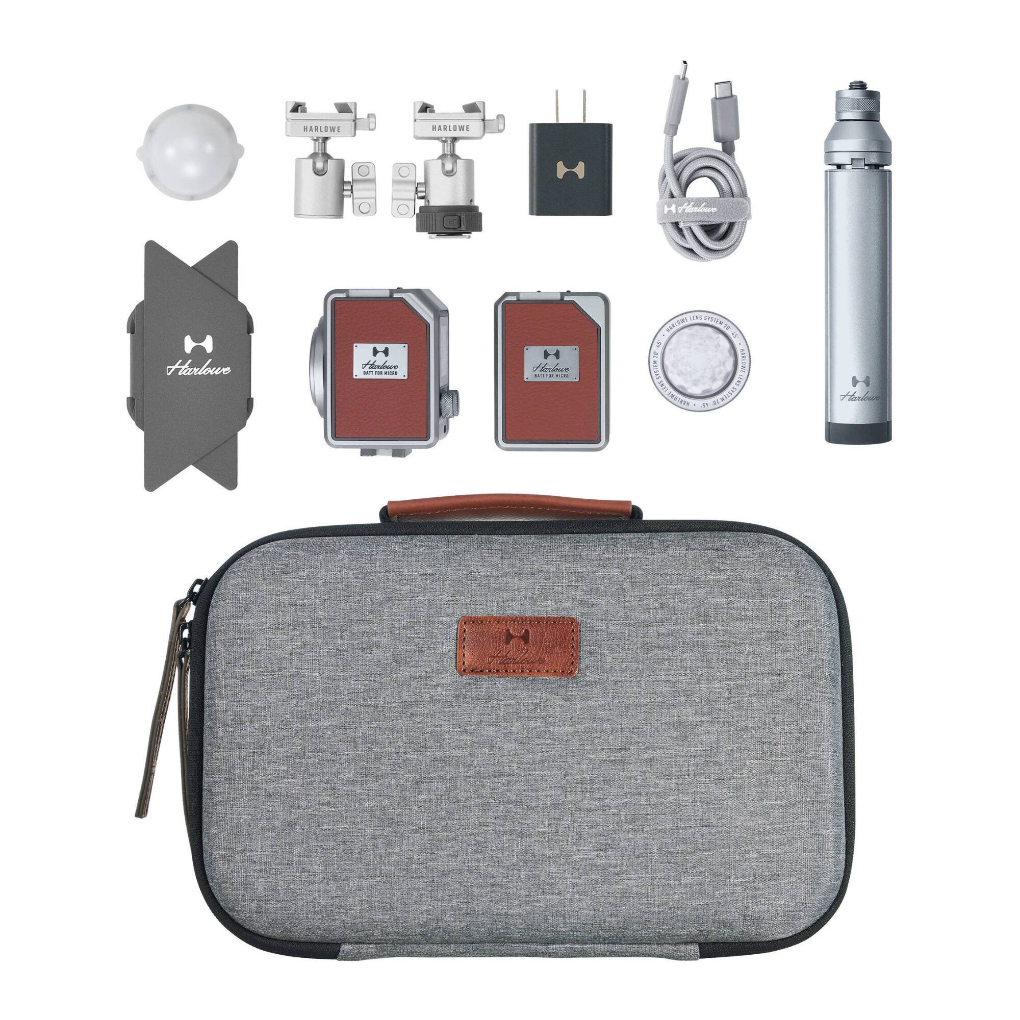 Harlowe - Micro 8 Spectra RGBCW Video Light Tunable 170010,000K (Master Kit) - Brown/Silver