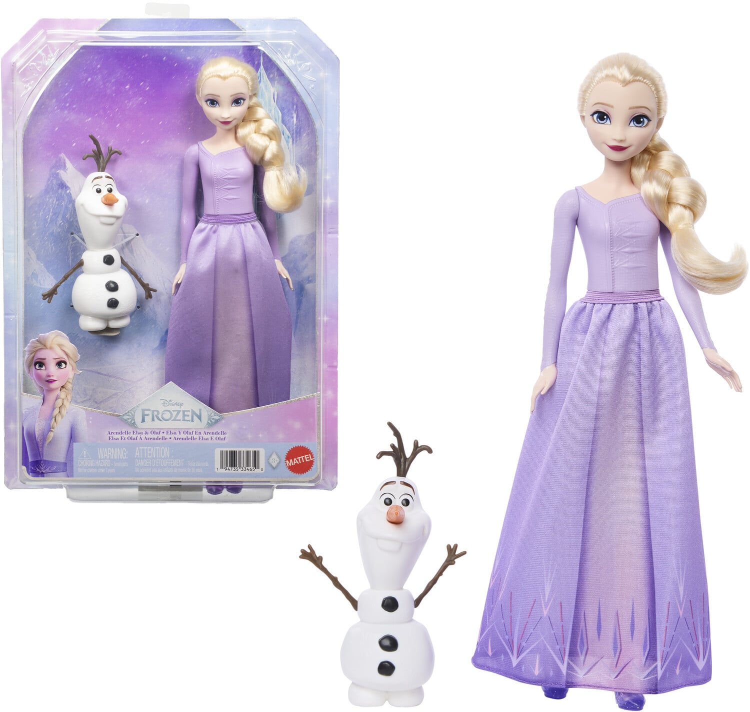 Mattel - Disney Frozen Arendelle Elsa Doll & Olaf Figure - COLLECTIBLES - Multicolor